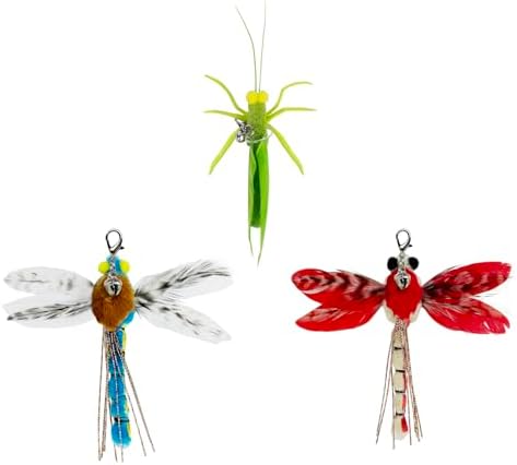 TTcat Cat Feather Wand Toys,Retractable Wand Toy with 3 Simulation Insects Dragonfly Grasshopper Refills,Interactive Cat Toy Kitten Toy for Indoor Cats to Play Chase Exercis.