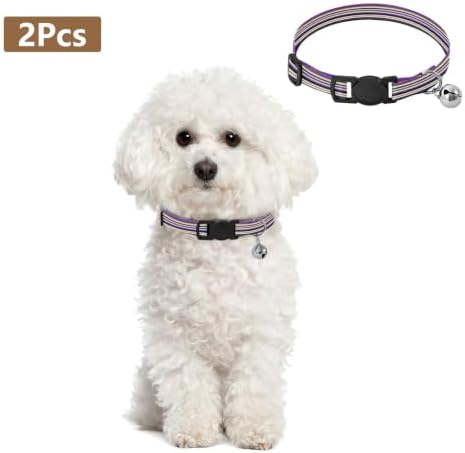 Stripes Easy to Wear Small Dog Collar 2 Pack for Puppy