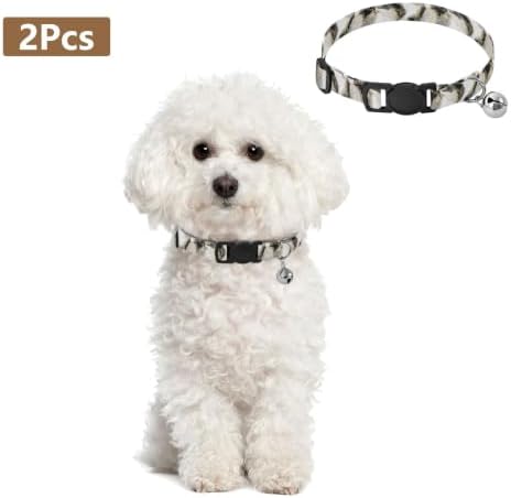 Marble Gold Black Adjustable Buckle Dog Collar 2 Pack Comfortable Cat Collar