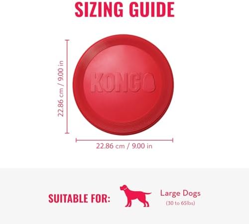 KONG Flyer - Durable Dog Toy for Outdoor Playtime - Natural Rubber Flying Disc, Dog Toy for Fetch - Safer Disc for Healthy Activity - for Medium/Large Dogs (Pack of 3)