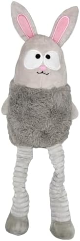 Huxley & Kent Funny Dog Toy w/Squeaker – Power Plush Squeaky Dog Toys for Small, Medium & Large Dogs – Soft Stuffed Animal for Indoor Play & Fetch - Squeak to Crunch - Lankies Binky Bunny, Large