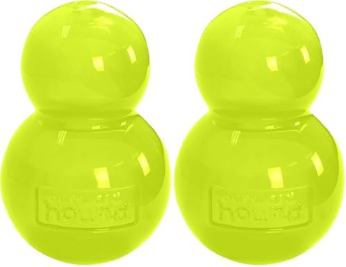 Outward Hound Double-Tuff Stuffable Dog Toy, Large 5-Inch Green - Treat Dispensing Chew Ball for Medium to Large Dogs, Interactive Puzzle for Enrichment & Slow Feeding (Pack of 2)