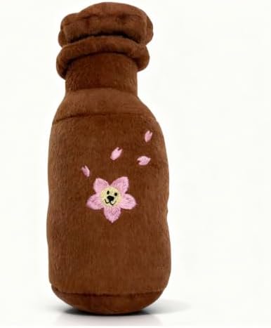 Dog Diggin Designs Chewy Vuiton Brown Blossom Pawfum Plush Dog Toy Bottle | Luxury-Inspired Parody Designer Perfume Bottle with Squeaker, Soft Plush Fashion Dog Toy – Prêt-à-Porter Play!