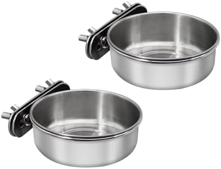 Bird Feeding Dish Cups, Stainless Steel, 2 Pack, Small