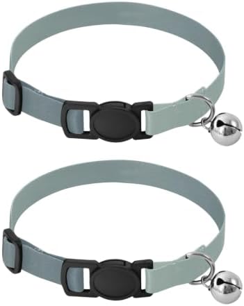 Grey Gradient Collars for Cats, 2 Pack Decorative Pet Collar with Bell