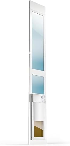 Power Pet WiFi Automatic Sliding Glass Patio Pet Door by High Tech Pet - Pet Operated Dog Door for Cars and Dogs up to 30 lbs. Heavy-Duty Aluminum Frame (92 3/4-96"), Safe, Air Tight, Easy Install