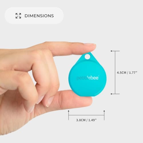 Pebblebee Clip 5 Bluetooth Tracker Tag, 130dB Siren | Tidal Cyan | Alt to Air Tag & Android Trackers | LED Strobe, 12-Mo Battery, Alert Safety Mode