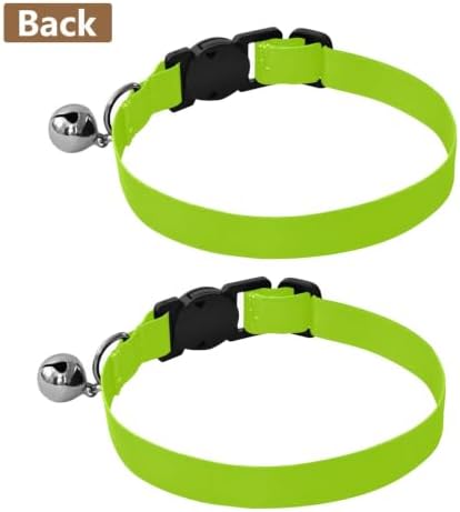 Green Yellow Gradient Comfortable Cat Collar, 2 Pack Cat Bell Collar