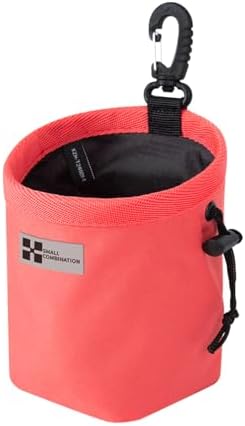 Dog Treat Pouch,Portable Puppy Dog Training Treat Bag,Hand Free Dog Walking Bag,Pet Feed Snack Reward Pocket,Dog Food Dispenser for Pet Puppy Travel or Outdoor Use (Watermelon Red)