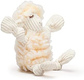 HuggleHounds Plush Dog Toy - Fuzzy Dog Toy, Soft Fleece, Interactive Durable Stuffed for Small and Large Breeds with Squeaker - Louise Lamb, Small
