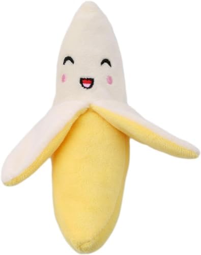 Plush Banana Dog Toy, Squeaky Stuffed Chew Toy for Small Medium Large Dogs, Puppy Boredom Toys，Squeeze Squeaker Puppy Dog Toys Plush Chew