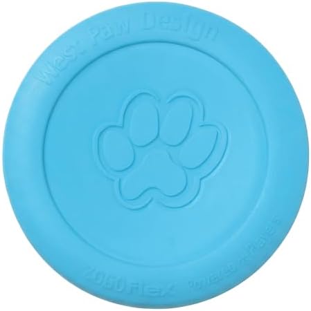 West Paw Zogoflex Zisc Dog Flying Disc, High Flying Aerodynamic Disc for Dogs Puppy – Lightweight, Floatable Disc for Fetch, Tug of War, Catch, Play – Doubles as Food/Water Bowl, Large 8.5", Aqua Blue