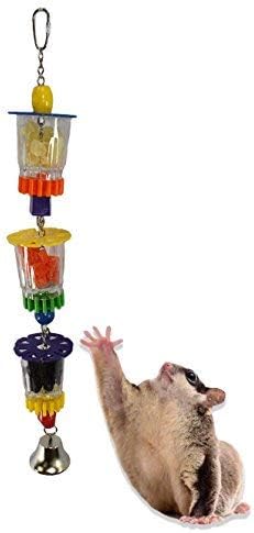 Triple Treat Forager - Durable Fun Hanging Treat Foraging Cage Accessory Toy - Sugar Gliders, Rats, Hamsters, Mice, Ferrets, Squirrels, Parrots, Birds, Marmosets, Opossums & Other Small Pets