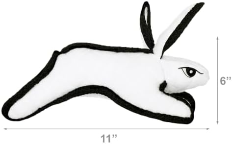 TUFFY® : 2 Pack Jr Rabbit Dog Toy: Ultra Durable Plush Toy with Multiple Layers & Reinforced Seams, Washable and Floats, Original Construction