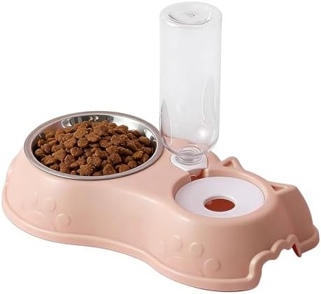 Cat Bowls Food and Water Bowl Set with Automatic Water Dispenser