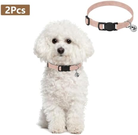 Rose Gold Cats Collar 2 Pack Collars for Puppies Adjustable 10.6 to 17.1 Inches