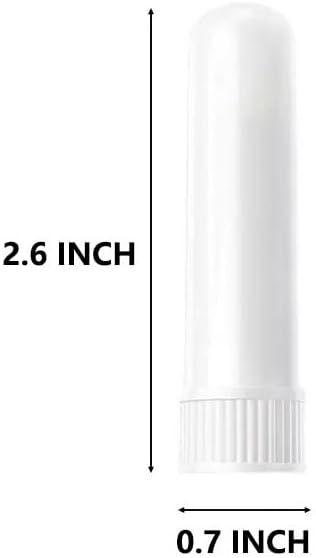 48 PCS Essential Oil Aromatherapy Blank Nasal Inhaler Tubes(Including 60 unscented wicks +3 Polyethylene Pipette Droppers +1Plastic tweezers)