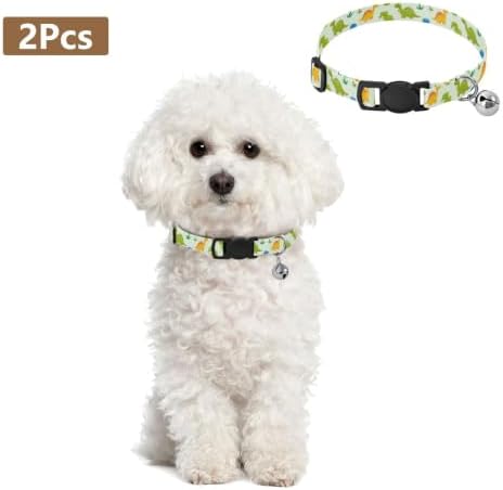 Colorful Cartoon Dinosaurs Cat Collar 2 Pack Collars for Cats Adjustable 10.6 to 17.1 Inches