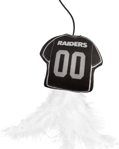 Pets First NFL LAS Vegas Raiders Team Jersey Wand with CAT NIP, Cat Toy Jersey Shaped Plush Teaser Toy for Cats & Kittens - Interactive Pet Toy for Play & Exercise