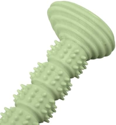 Dog Rubber Chew Toy, Bone Shape Puppy Teething Toy with Massage Bumps, 5.59 in, for Small and Medium Dogs(Green)