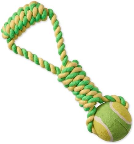 Pet Passion Ace - The Organic Cotton Pull and Chew Tennis Ball Toy for Dogs, Yellow Ball Toy, One Size