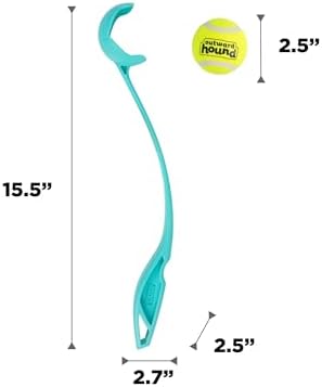 Outward Hound FlyFetch Launch-A-Ball Dog Ball Launcher Toy, 15.5", Medium