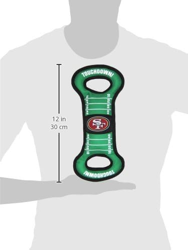 NFL Football Field DOG TOY with Squeaker. - SAN FRANCISCO 49ERS - For Tug, Toss, and Fetch. - Tough & Durable PET TOY
