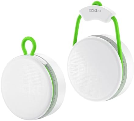 Epicka Tracker Tags with Adjustable Strap, 2-Year Battery, 2 Pack, White | Works with Apple Find My (iOS Only), IP67 Waterproof, NFC-Enabled Item Finder for Keys, Luggage, Bikes, and Pets