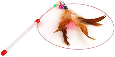 Cat Interactive Toy Stick Feather Wand With Small Bell Mouse Cage Toys Plastic Artificial Colorful Cat Teaser Toy Pet Supplies (Tpye7)