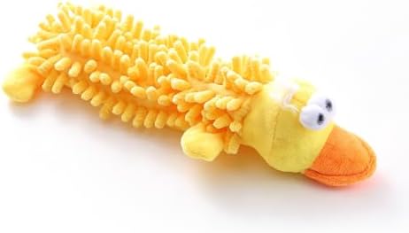 LECDOA Plush Squeaky Dog Toys, Soft Bite Resistant Chew Toys, Duck