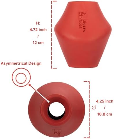 Stuffable Enrichment Dog Toy – Durable Natural Rubber Treat Dispenser for Large Dogs, Irregular Shape, Red, Bully Stick Compatible