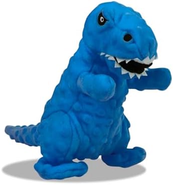 Andiker Dog Squeaky Toys, 8.66 in Plush Dogs Toy Soft Dogs Chew Toys in Dinosaur Shape for Chewing Biting Stuffed Dog Toys with a 3.93 in Squeaker and Crinkle Paper for All Puppy (Blue)