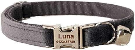 Cat Collar Personalized with Name Phone Number Engraved,Customized with Bell for Small Dogs Puppy Kitten