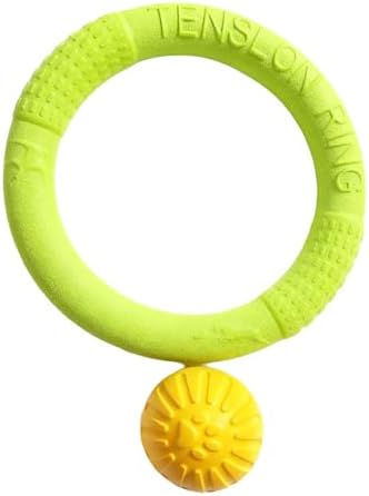 Small Dog Ball with Strap, Floating EVA Interactive Toy (Green, Small)