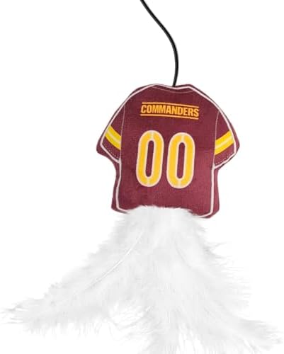 Pets First NFL Washington Commanders Team Jersey Wand with CAT NIP, Cat Toy Jersey Shaped Plush Teaser Toy for Cats & Kittens - Interactive Pet Toy for Play & Exercise