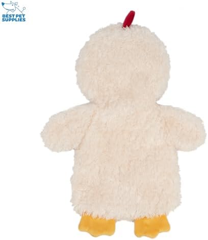 Best Pet Supplies Interactive Squeaky Dog Toy - Baby Chicken, Cream | Stuffing Free Body, Soft, Squeaks & Crinkles, No Mess, Perfect for Moderate Chewers, Toss and Fetch Play