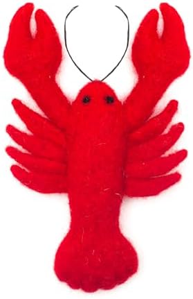 Glaciart One Wool Lobster Cat Toy with Catnip | Interaction & Boredom Relief, Encourages to Exercise, Explore & Play | Filled w/Organic Herbs to Help Sooth or Reduce Anxiety