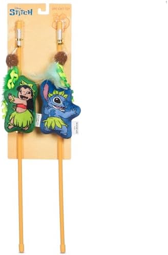 Disney for Pets Lilo and Stitch Feather Wand Teaser Cat Toy, 12 Inch, 2 Pk