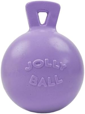 Jolly Pets Tug-n-Toss Heavy Duty Dog Toy Ball with Handle, 6 Inches/Medium, Light Purple