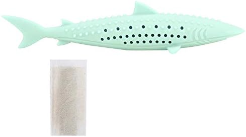 VINGVO Cat Teeth Cleaning Toy, Cat Teething Toys Silicone Molar Stick Catnip Toys Cat Toothbrush Cat Fish Shape Toothbrush with Catnip Chew Bite Teeth Cleaning Toy for Cats Kitten Kitty