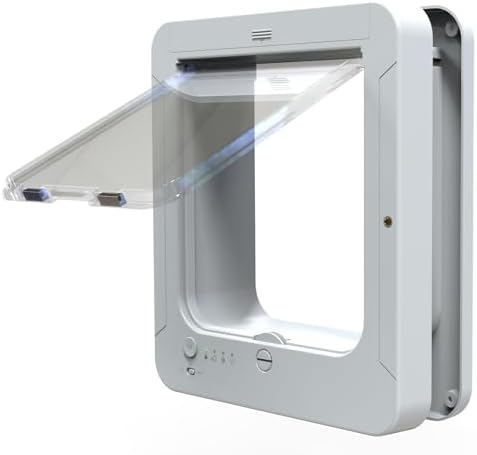 Smart Pet Door with Sensor Collars and Remote Control for Cats and Small Dogs - Automatic Entry Solution