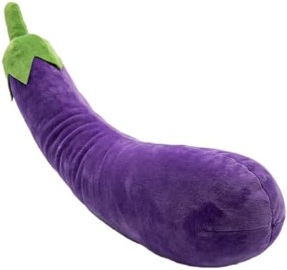 PetLou 29 Inch Fresh Food Eggplant Plush Dog Toy for Soft Chewers, Extra-Long Squeaky & Crinkle Dog Toy, Super Soft Stuffed Anti-Boredom Pet Plush Toy