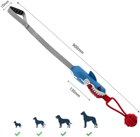 Shark Dog Tug of War Toy, Interactive Squeaky Rope Chew Toys for Dogs