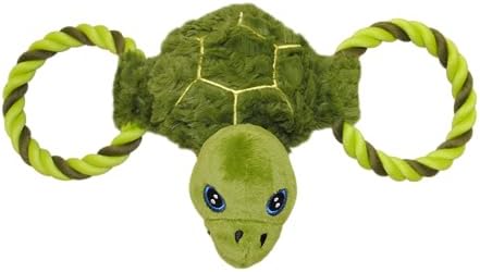 Jolly Pets Jolly Tug-a-Mal Turtle Tug/Squeak Toy, Small