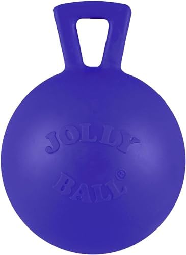 Jolly Pets Tug-n-Toss Heavy Duty Dog Toy Ball with Handle, 3 Inches/Mini, Blue, Model:403 BL
