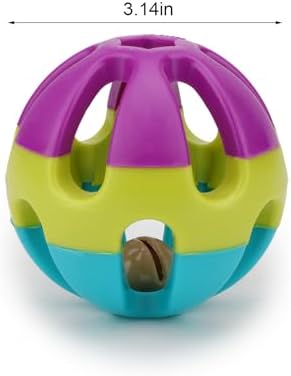 Hypeety Parrot Ball Toy Plastic Colorful Bird Chew Ball with Bells for Cage