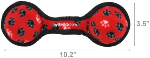 TUFFY® : 2 Ball Tug Dog Toy: Ultra Durable Plush Toy with Multiple Layers & Reinforced Seams, Washable and Floats, Original Construction