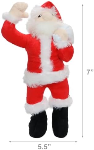 MIGHTY Tuffy 2 Pack Santa Ultra Durable Plush Dog Toy