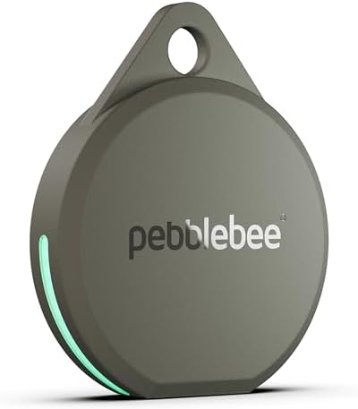 Pebblebee Clip 5 Bluetooth Tracker Tag for Keys & Bags, 130dB Siren | Alt to Air Tag & Android Trackers | LED Strobe, 12-Mo Battery, Alert Safety Mode