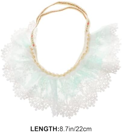 Pet Cat Lace Necklace with Pearls Adjustable Blue Neckwear